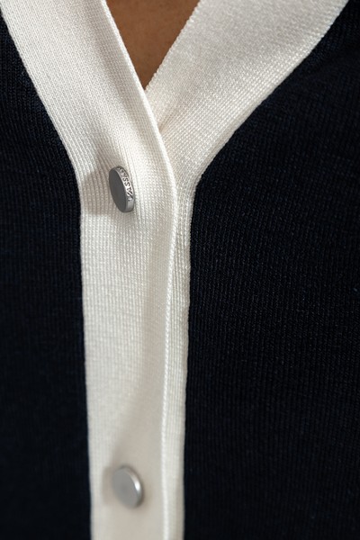 Кардиган с контрастной отделкой VASSA&Co, пол женский, цвет синий, фото №5