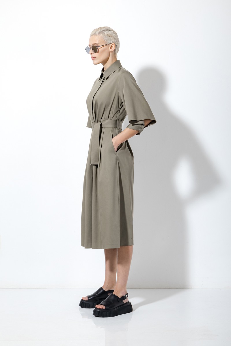 Платье в оттенке хаки VASSA&Co, пол женский, цвет хаки, фото №2