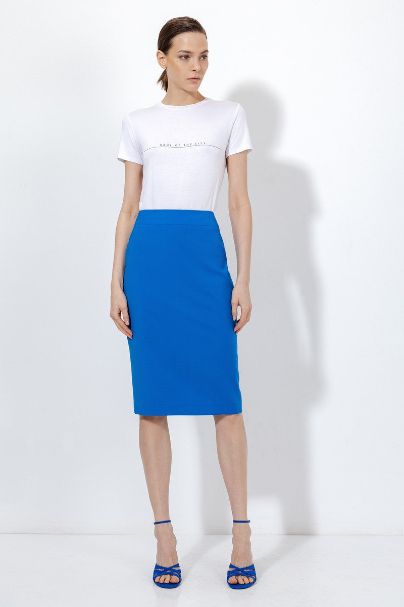 Юбка-карандаш VASSA&Co, пол женский, цвет синий, фото №2