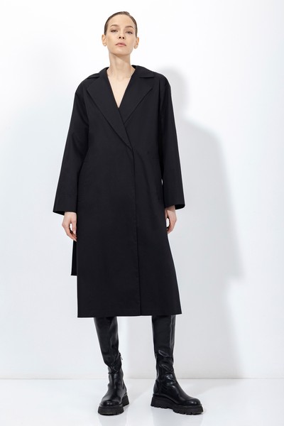 Плащ с капюшоном VASSA&Co, пол женский, цвет черный, фото №8