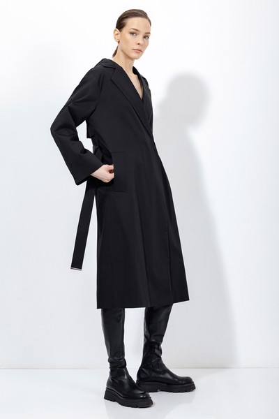 Плащ с капюшоном VASSA&Co, пол женский, цвет черный, фото №10