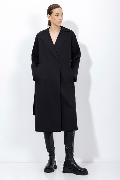 Плащ с капюшоном VASSA&Co, пол женский, цвет черный, фото №11