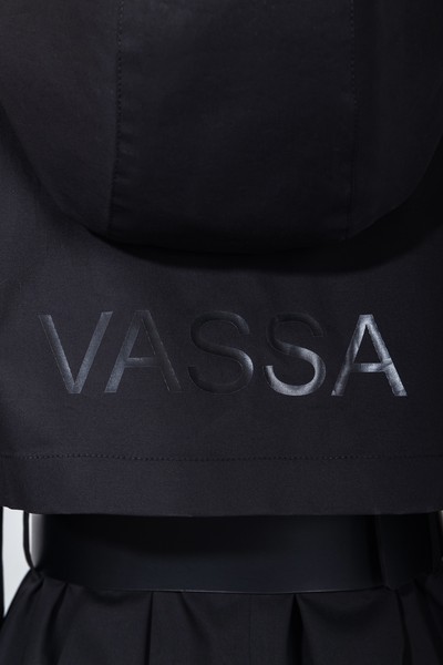 Плащ с капюшоном VASSA&Co, пол женский, цвет черный, фото №6