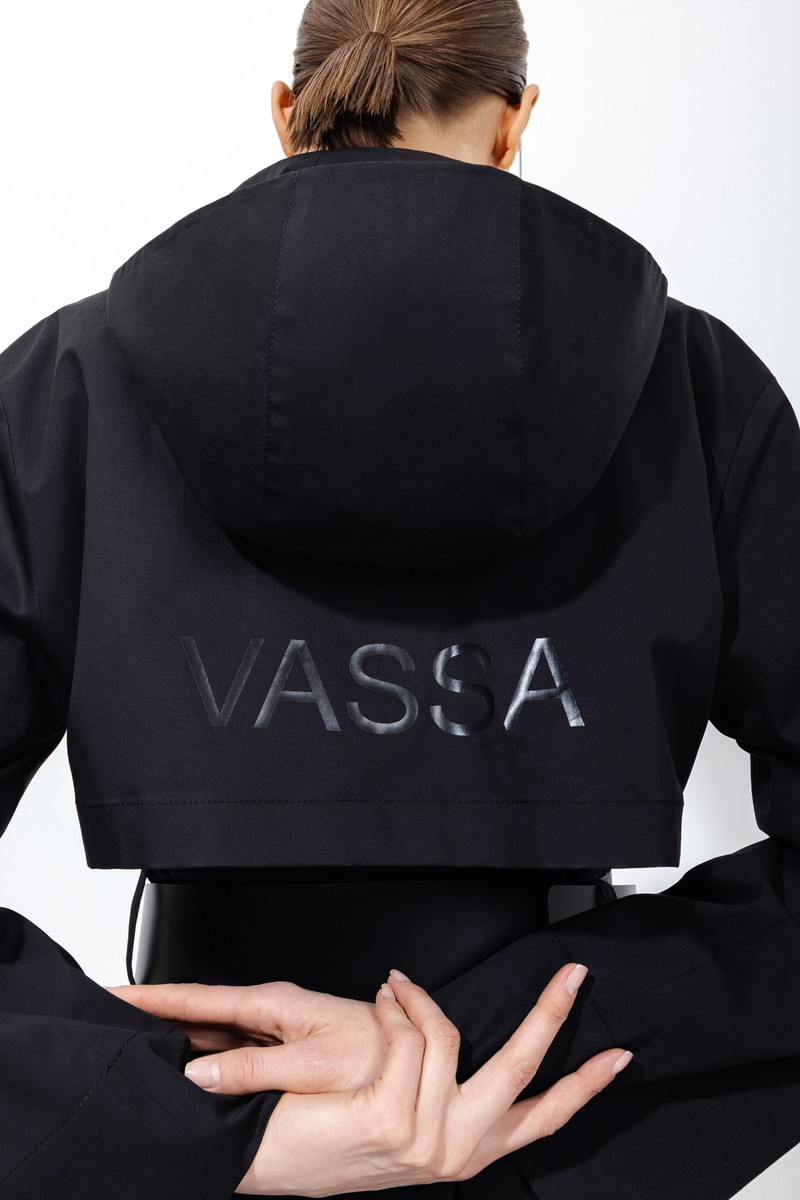 Плащ с капюшоном VASSA&Co, пол Женский, цвет Черный, фото №7