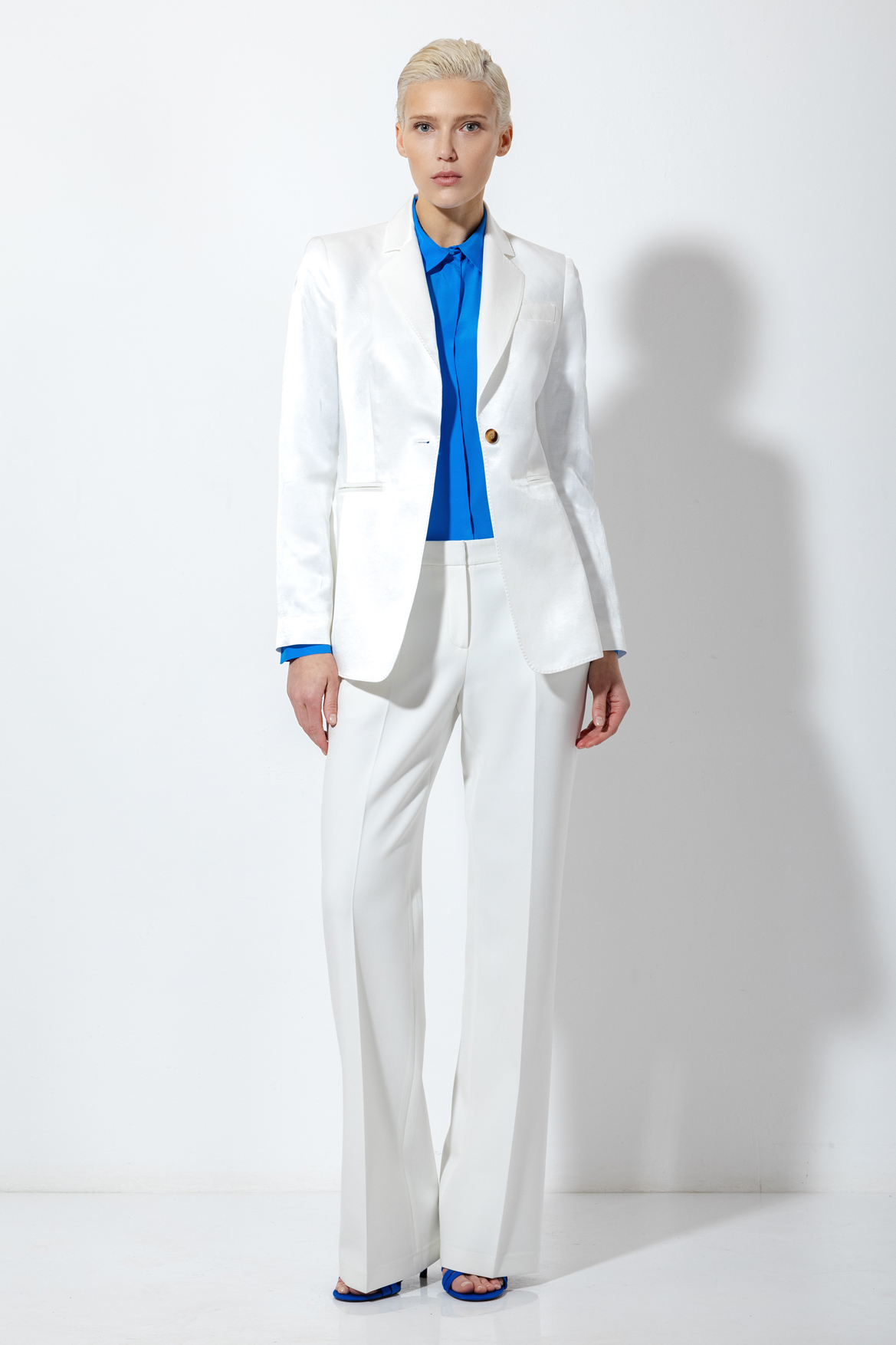 Жакет со льном и хлопком , пол женский, цвет белый, фото №2