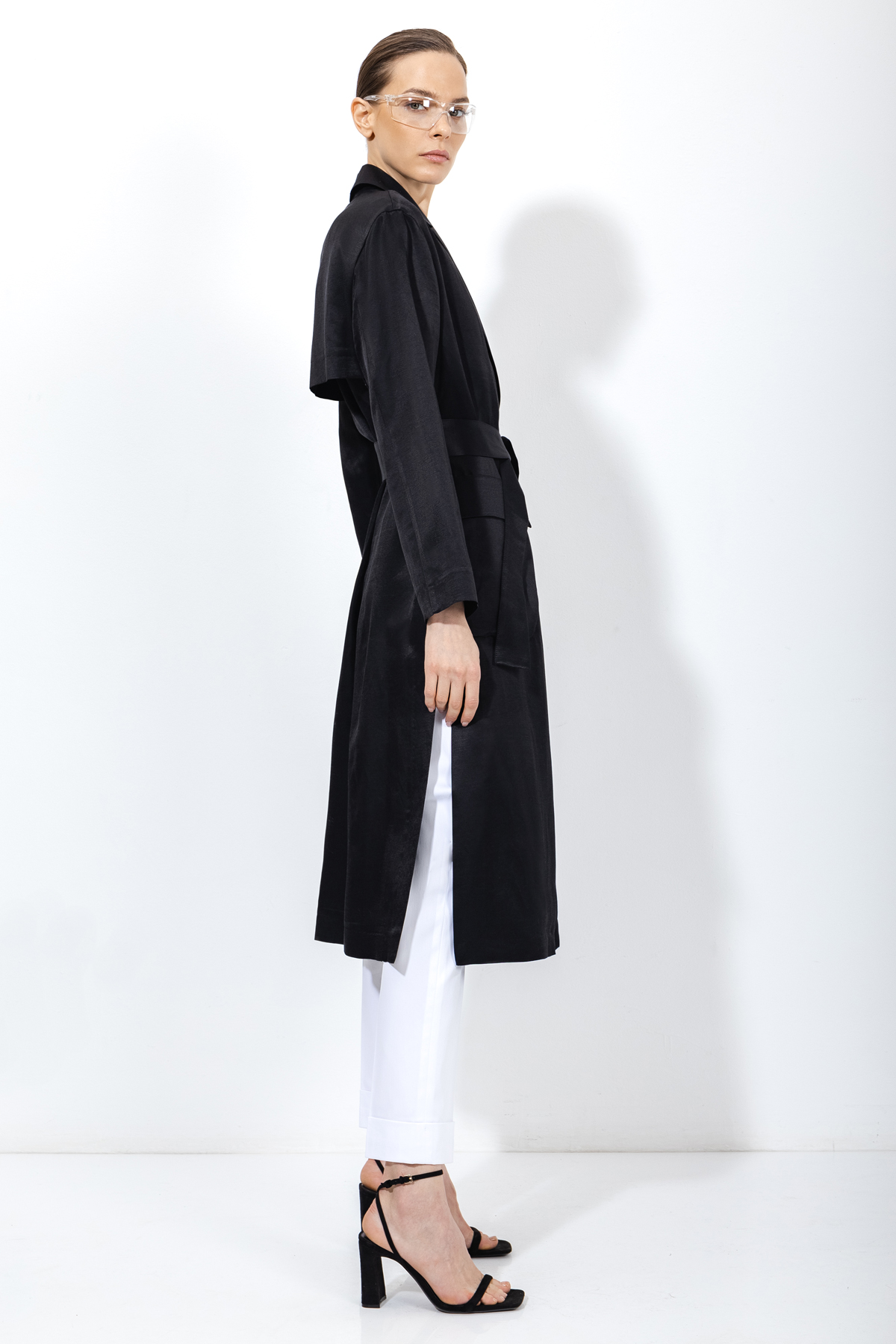 Жакет из льна и хлопка VASSA&Co, пол женский, цвет черный