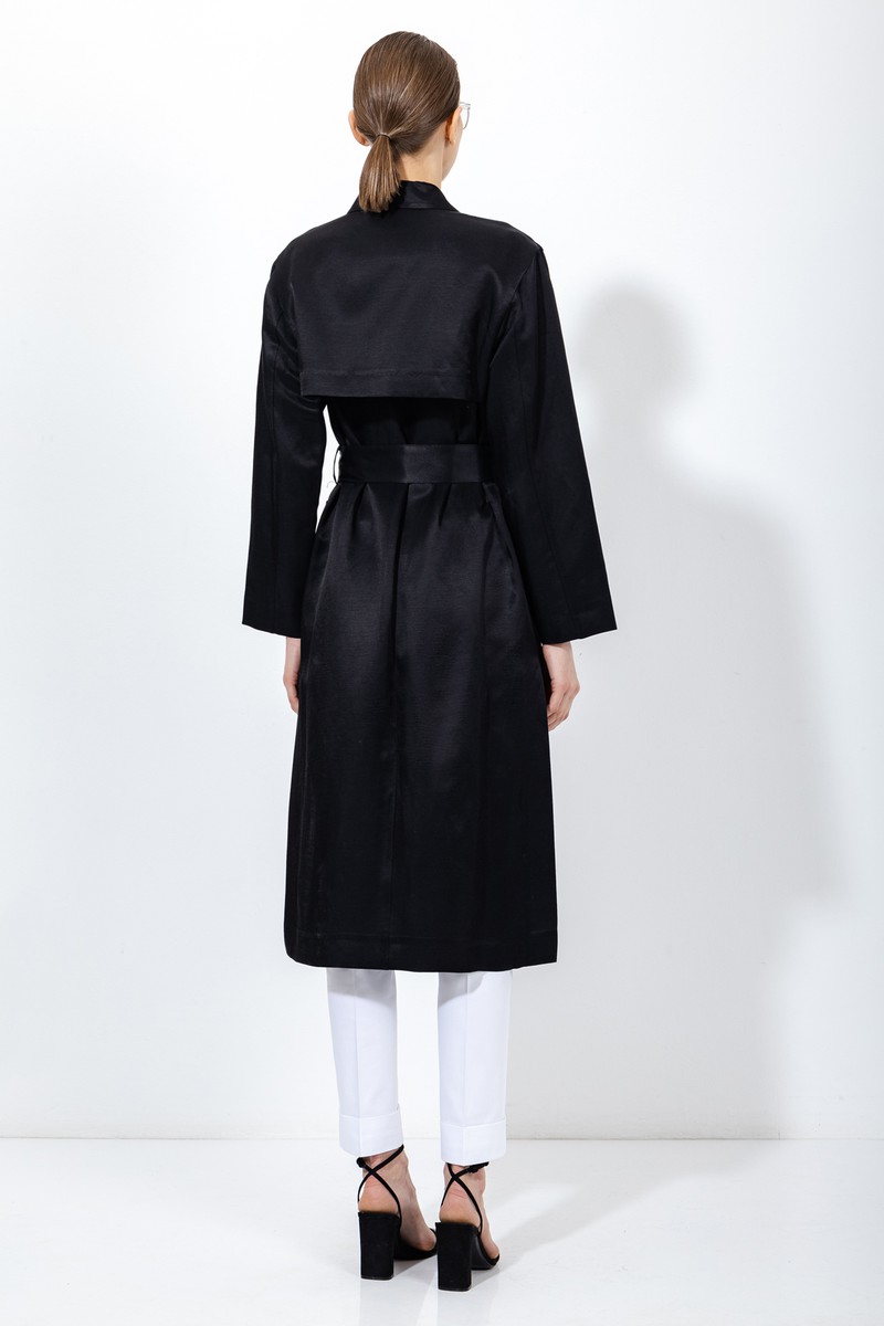 Жакет из льна и хлопка VASSA&Co, пол женский, цвет черный, фото №5