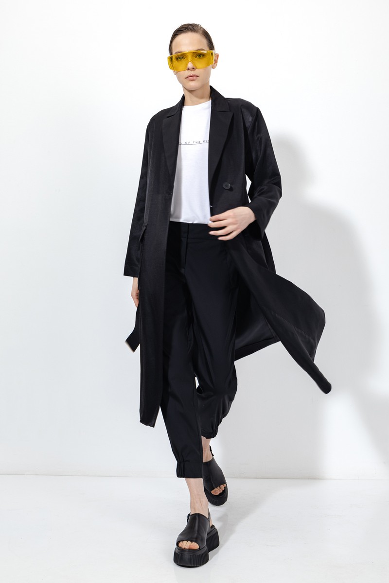 Жакет из льна и хлопка VASSA&Co, пол женский, цвет черный, фото №6