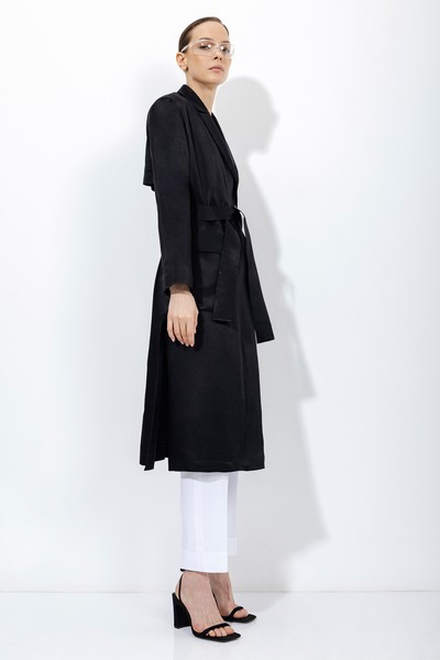 Жакет из льна и хлопка VASSA&Co, пол female, цвет black, фото №7