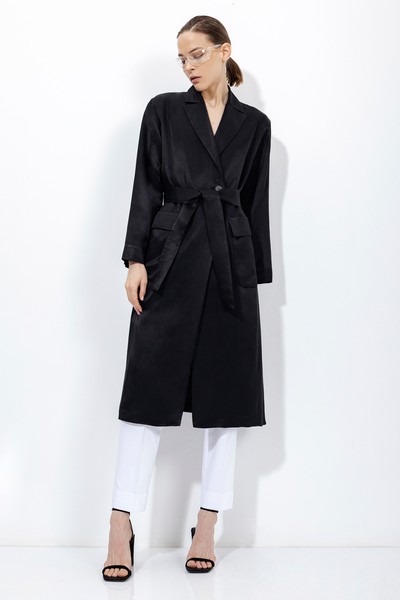 Жакет из льна и хлопка VASSA&Co, пол female, цвет black, фото №8