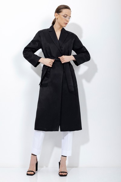 Жакет из льна и хлопка VASSA&Co, пол female, цвет black, фото №9