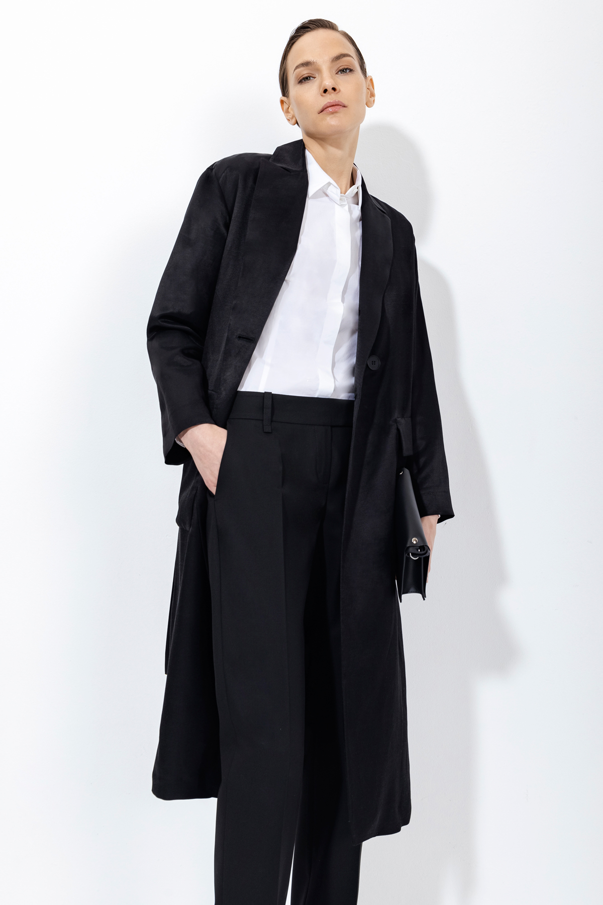 Жакет из льна и хлопка VASSA&Co, пол женский, цвет черный