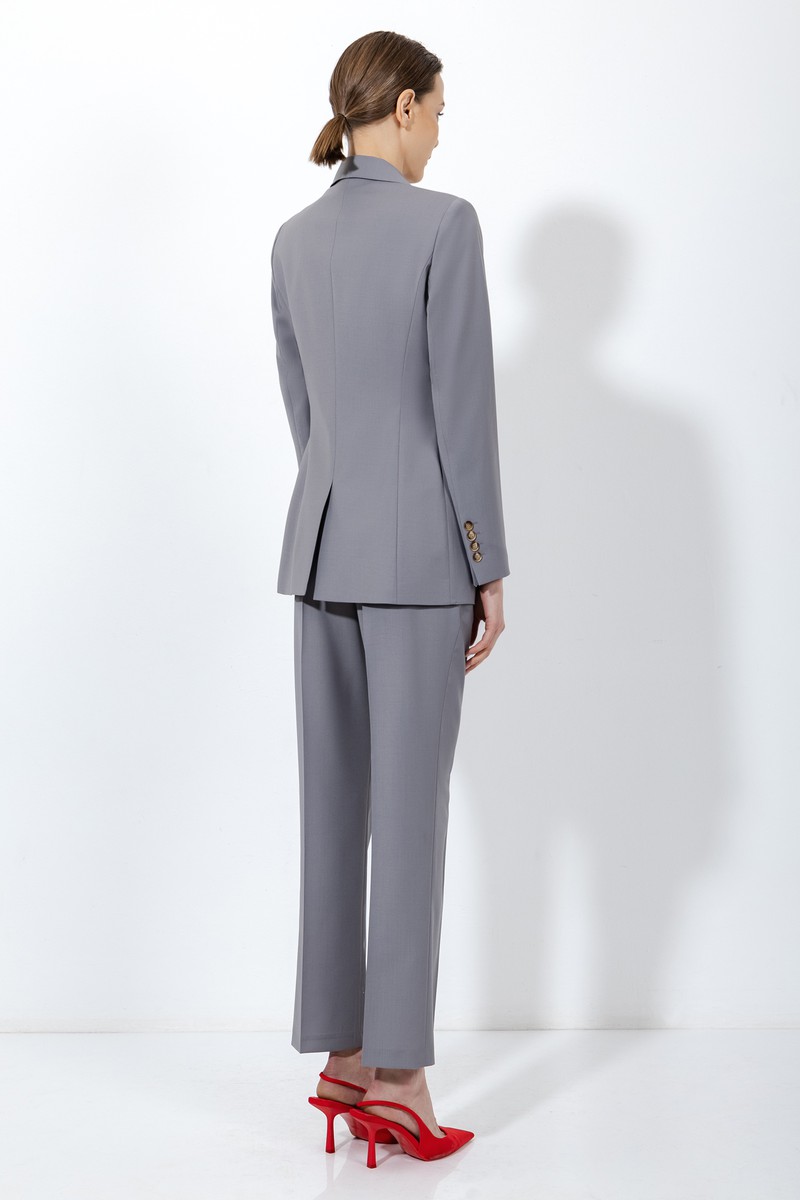 Приталенный жакет в сером оттенке VASSA&Co, пол женский, цвет серый, фото №3