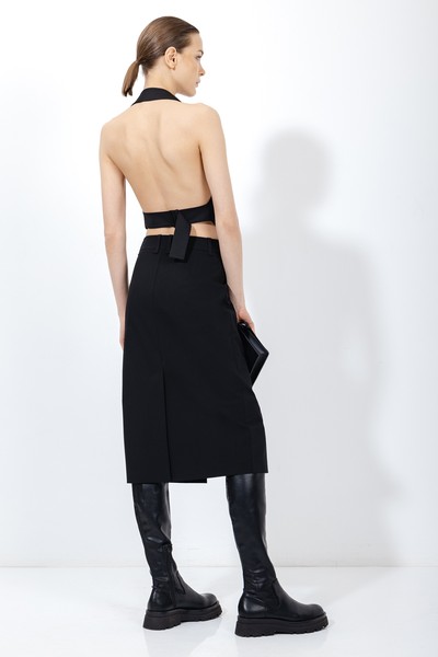 Юбка с высоким разрезом VASSA&Co, пол женский, цвет черный, фото №5