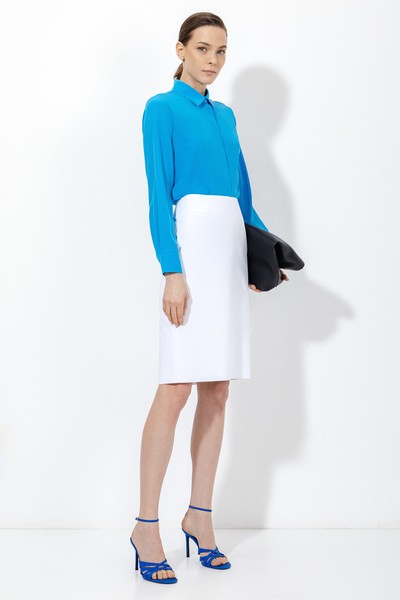 Юбка-карандаш с хлопком VASSA&Co, пол женский, цвет белый, фото №2