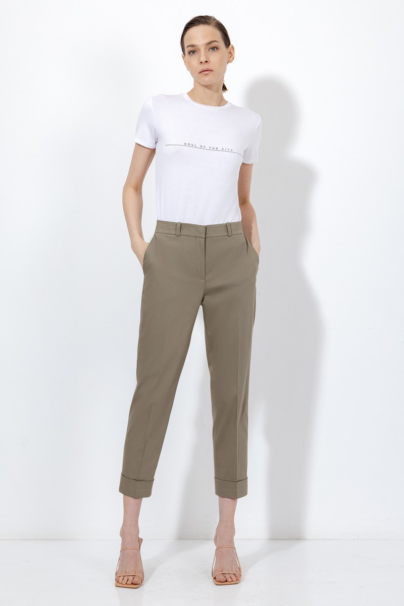 Брюки в длине 7/8 VASSA&Co, пол female, цвет green, фото №4