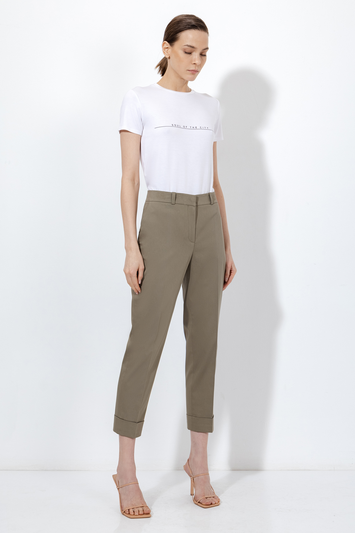 Брюки в длине 7/8 VASSA&Co, пол female, цвет green