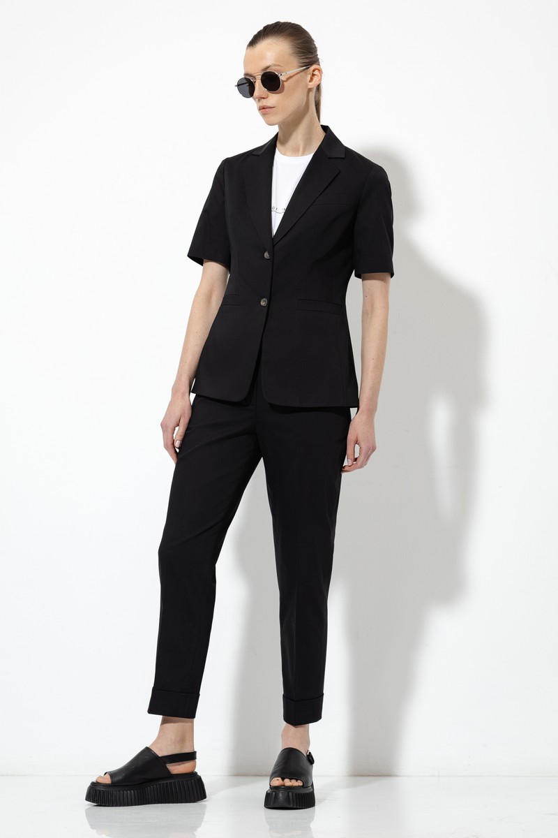 Укороченные брюки VASSA&Co, пол женский, цвет черный, фото №5