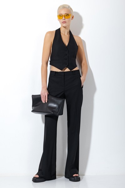 Брюки-клеш VASSA&Co, пол женский, цвет черный, фото №2