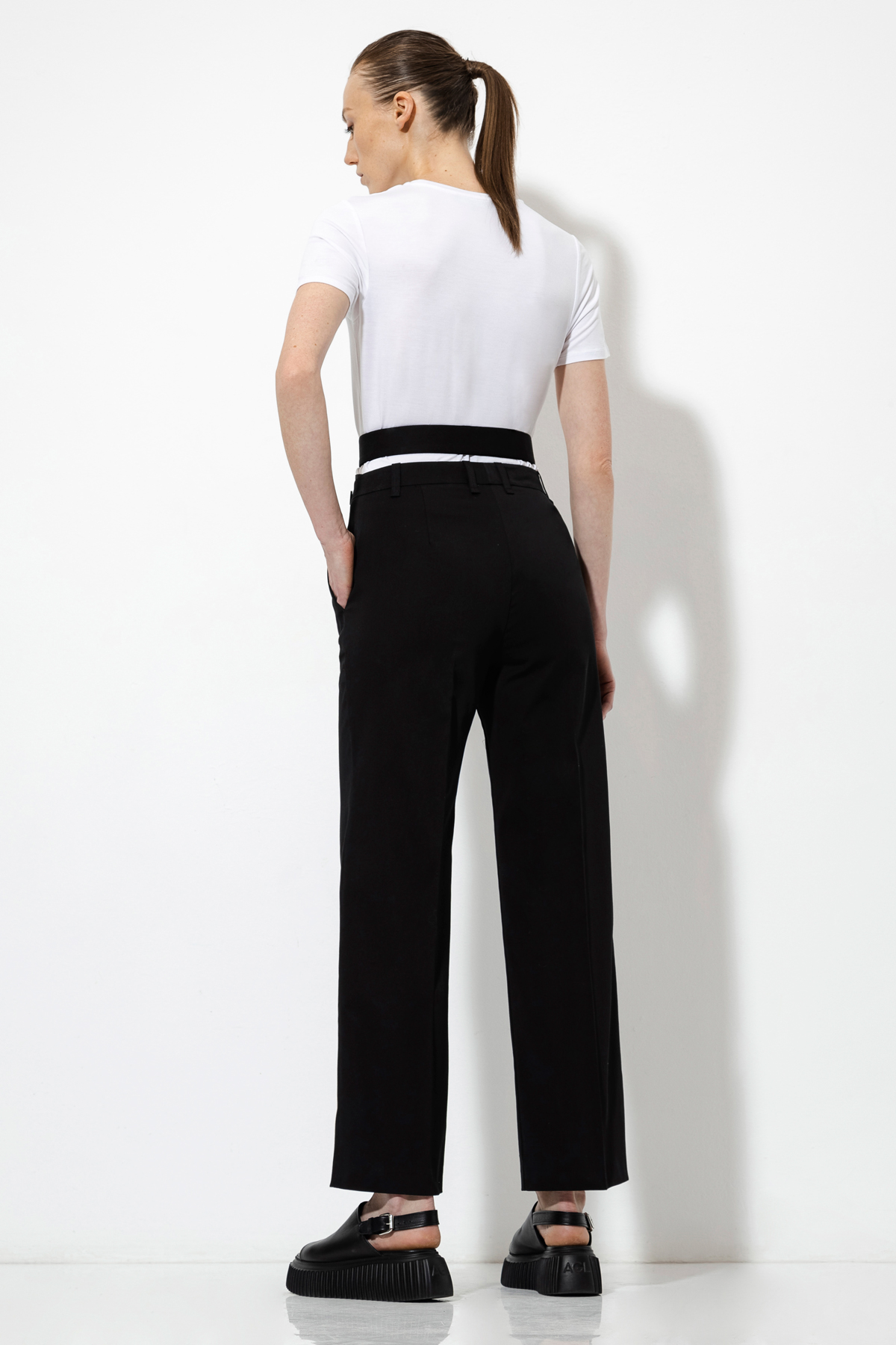 Брюки со съемной деталью VASSA&Co, пол female, цвет black, фото №7