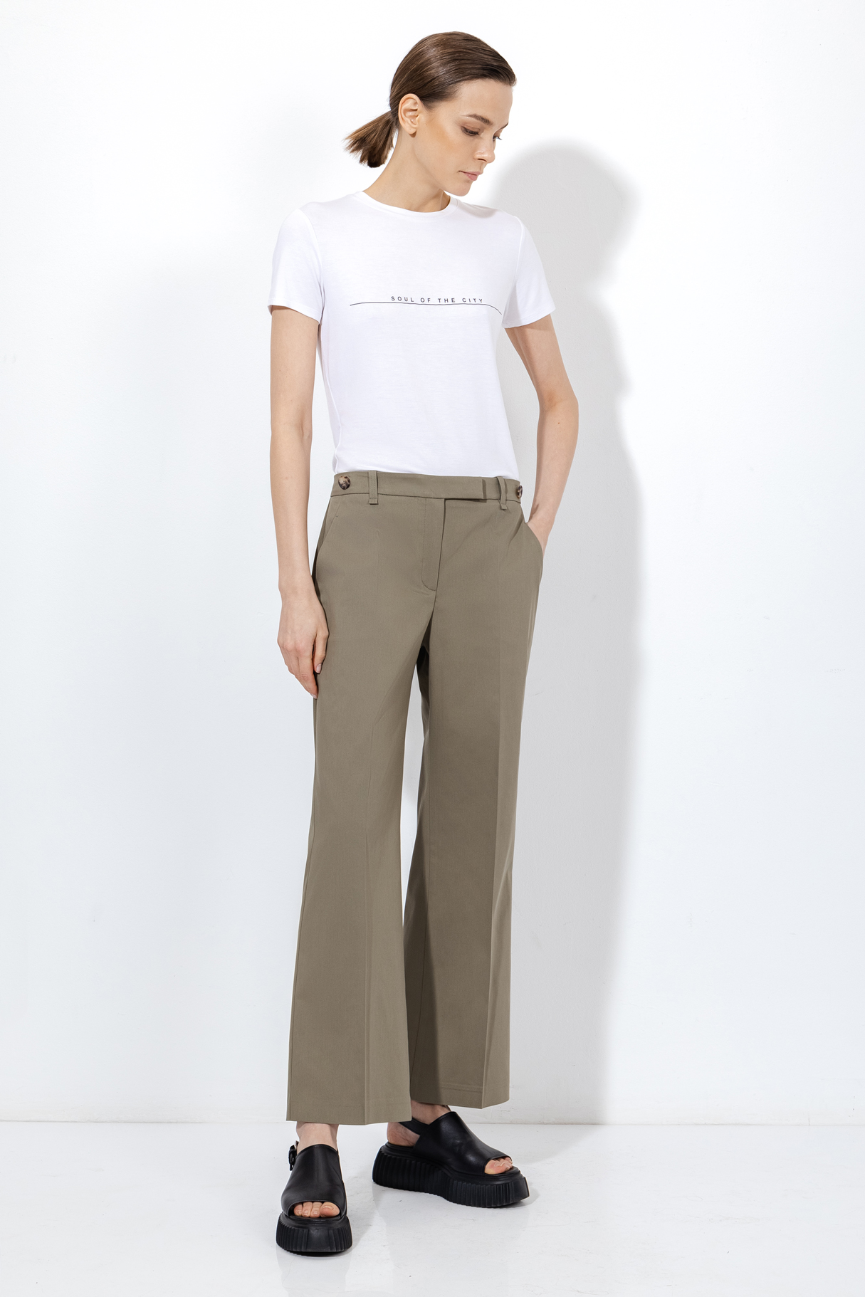 Брюки со съемной деталью VASSA&Co, пол female, цвет green, фото №3