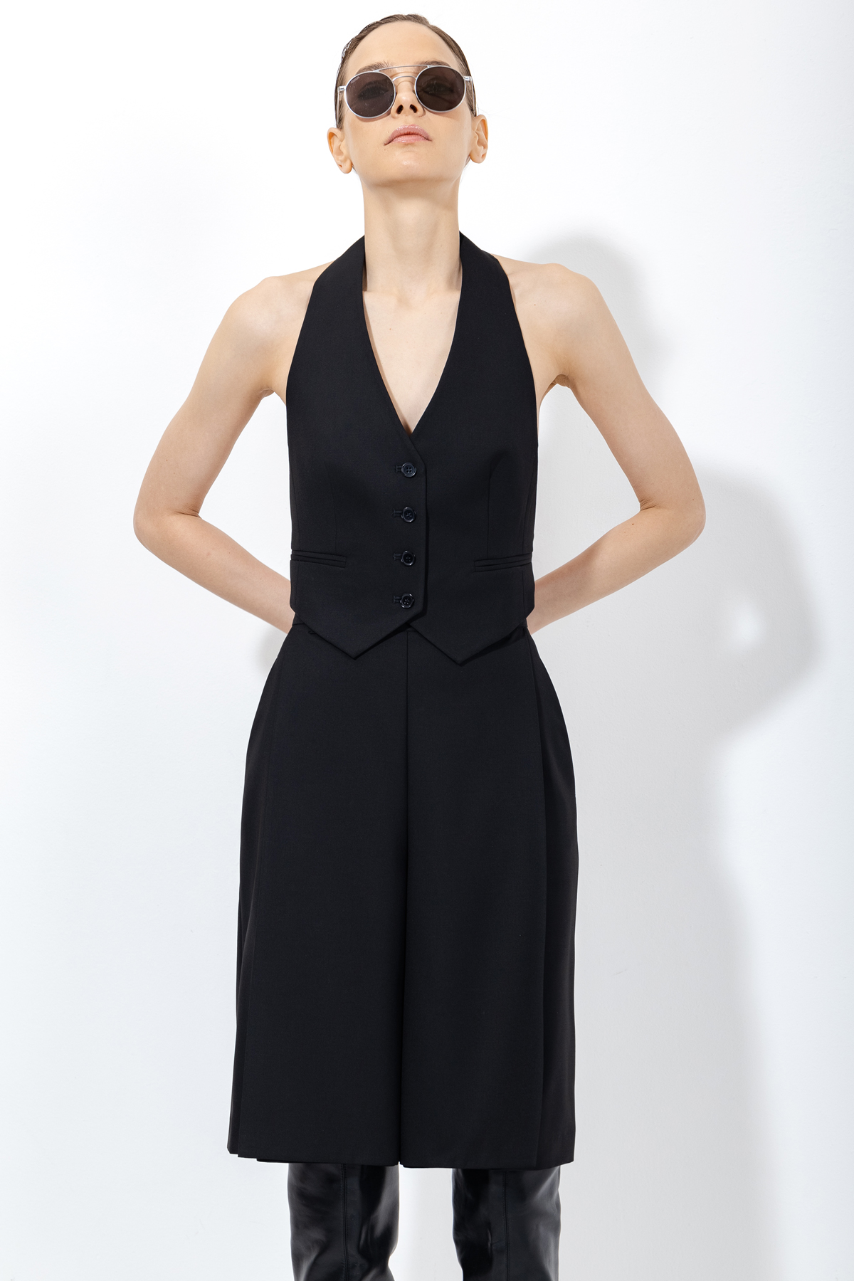 Шорты со складками , пол женский, цвет черный, фото №10