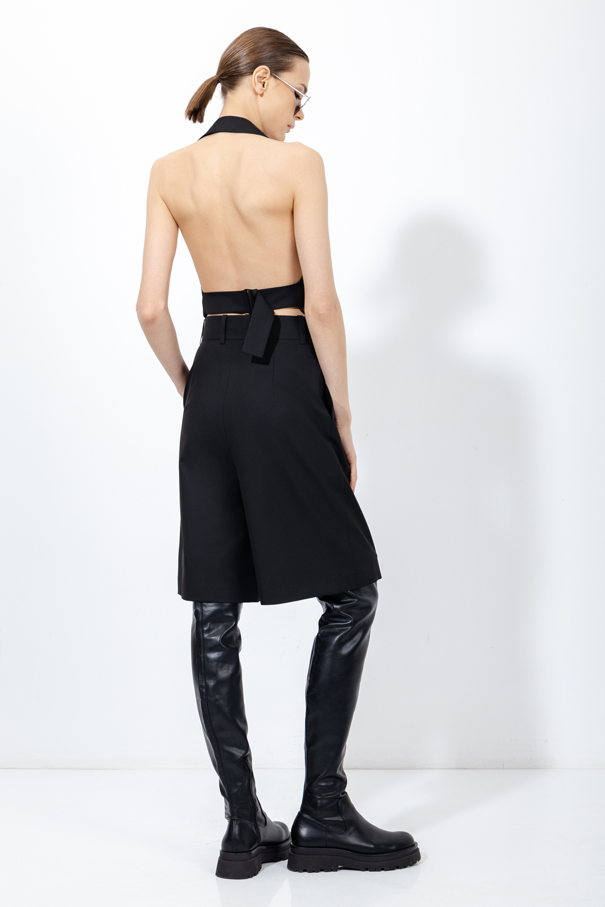 Шорты со складками , пол женский, цвет черный, фото №13