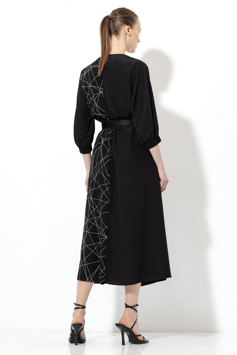 Платье с геометричным узором VASSA&Co, пол женский, цвет черный, фото №3