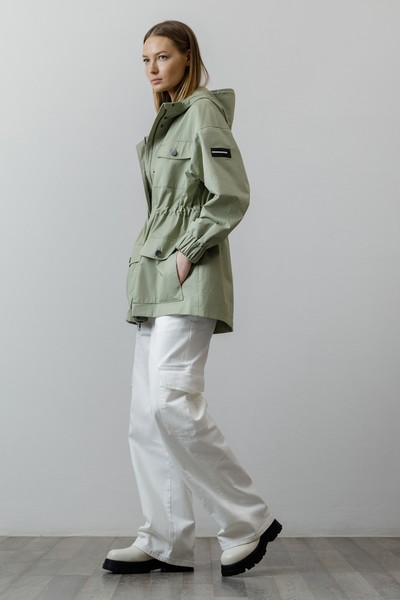 Ветровка из хлопка , пол женский, цвет зеленый, фото №4