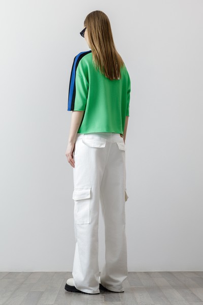 Джемпер с шелком VASSA CODE, пол женский, цвет зеленый, фото №3