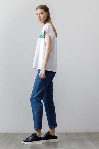 Футболка в полоску , пол женский, цвет белый, фото №3