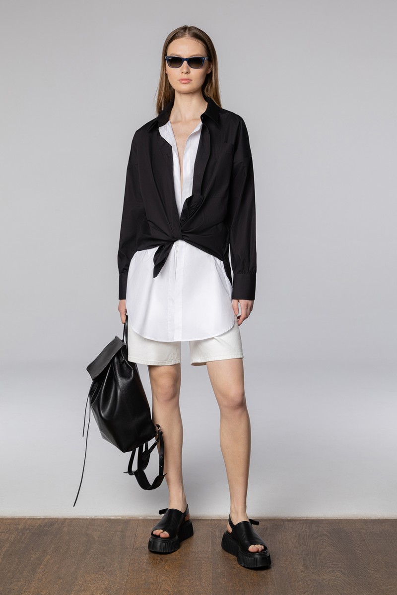 Дизайнерская рубашка VASSA CODE, пол женский, цвет черный, фото №2