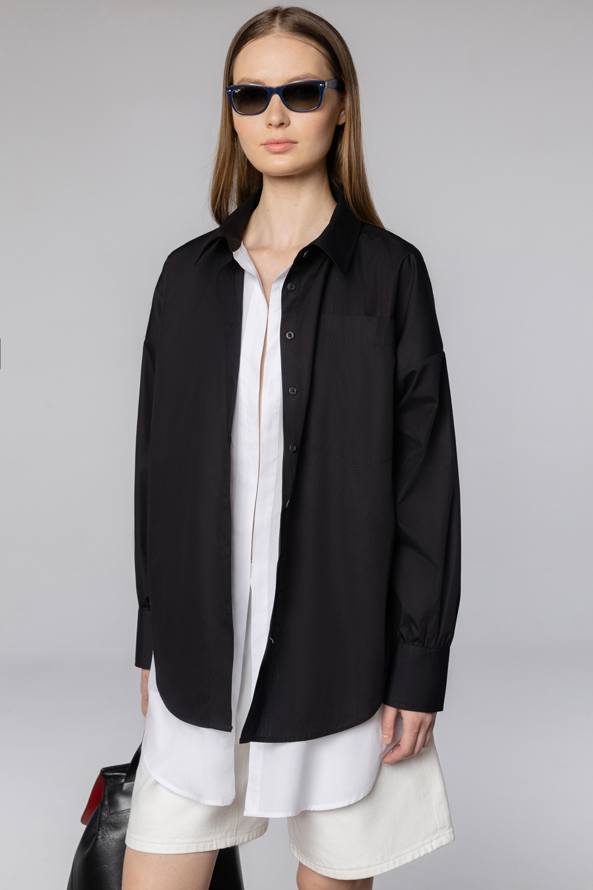 Дизайнерская рубашка VASSA CODE, пол женский, цвет черный