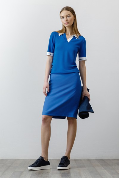 Базовая юбка VASSA CODE, пол женский, цвет синий, фото №2