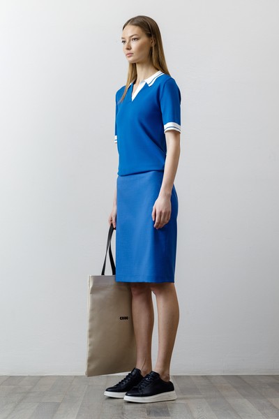 Базовая юбка VASSA CODE, пол женский, цвет синий, фото №3