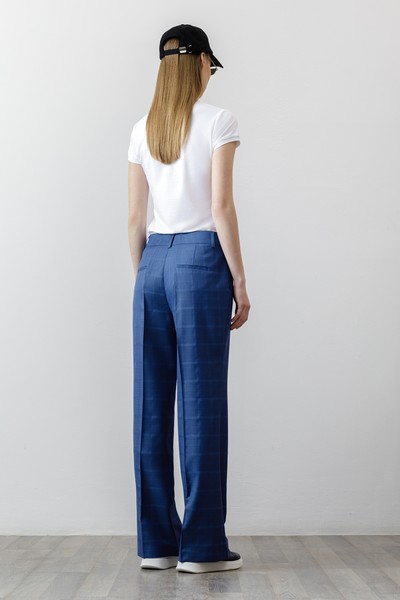 Брюки в клетку VASSA CODE, пол женский, цвет синий, фото №3