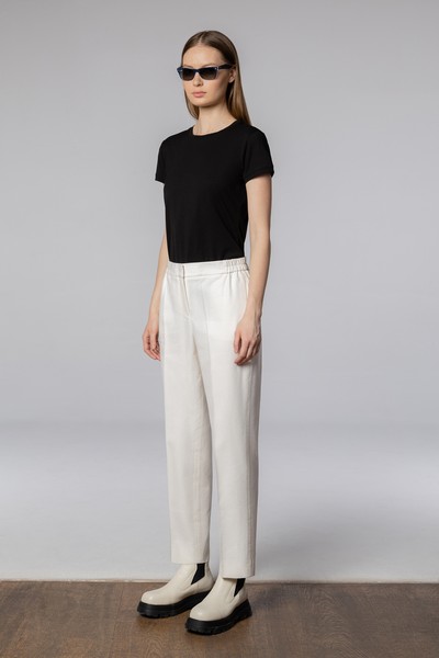 Брюки из льна и хлопка , пол женский, цвет белый, фото №2