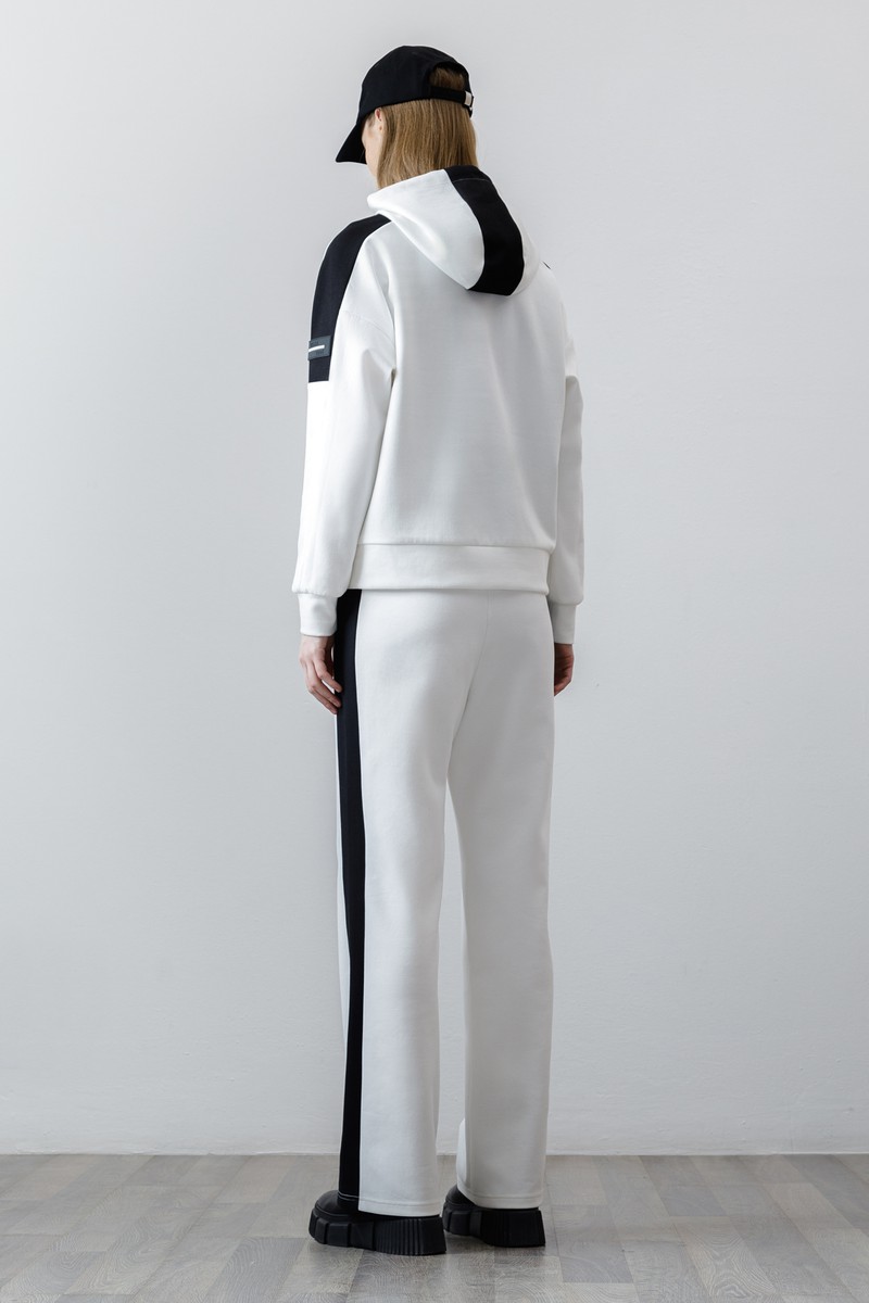 Брюки с контрастными вставками , пол женский, цвет белый, фото №5