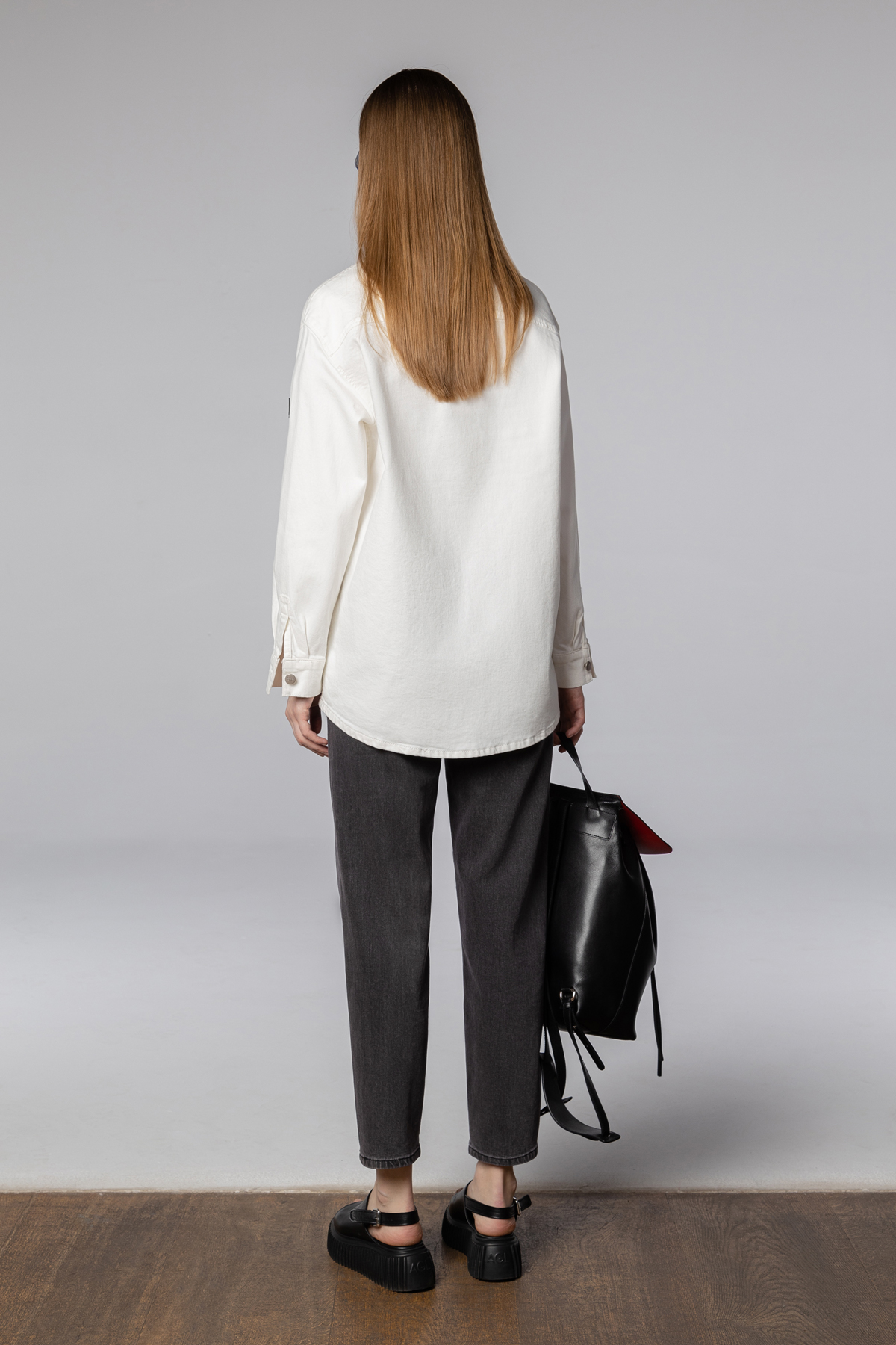 Джинсовая рубашка , пол женский, цвет белый, фото №3