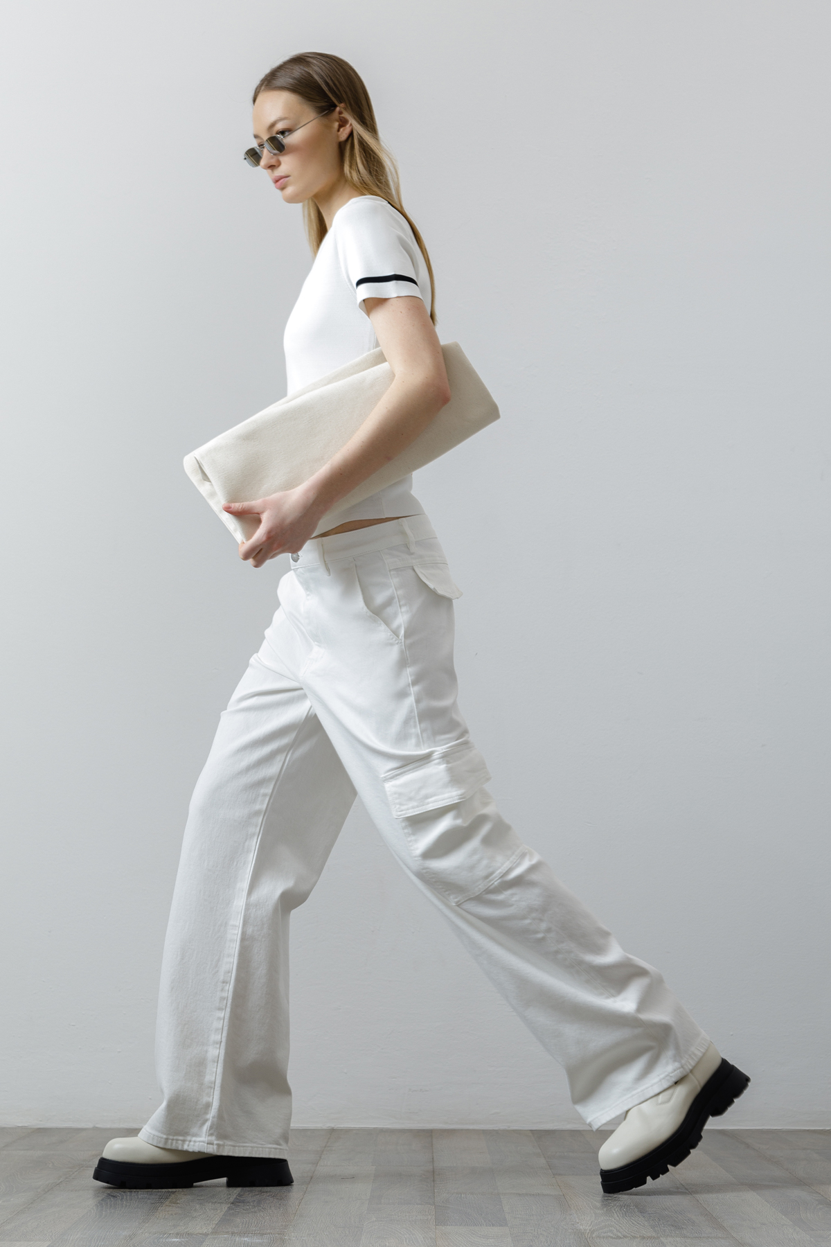 Джинсы CARGO , пол женский, цвет белый, фото №2