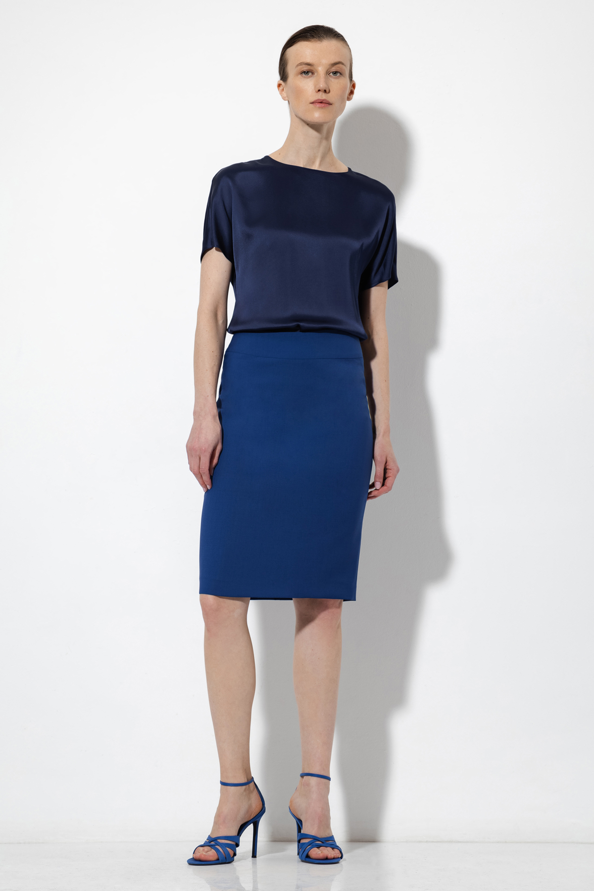 Юбка-карандаш VASSA&Co, пол женский, цвет синий, фото №3