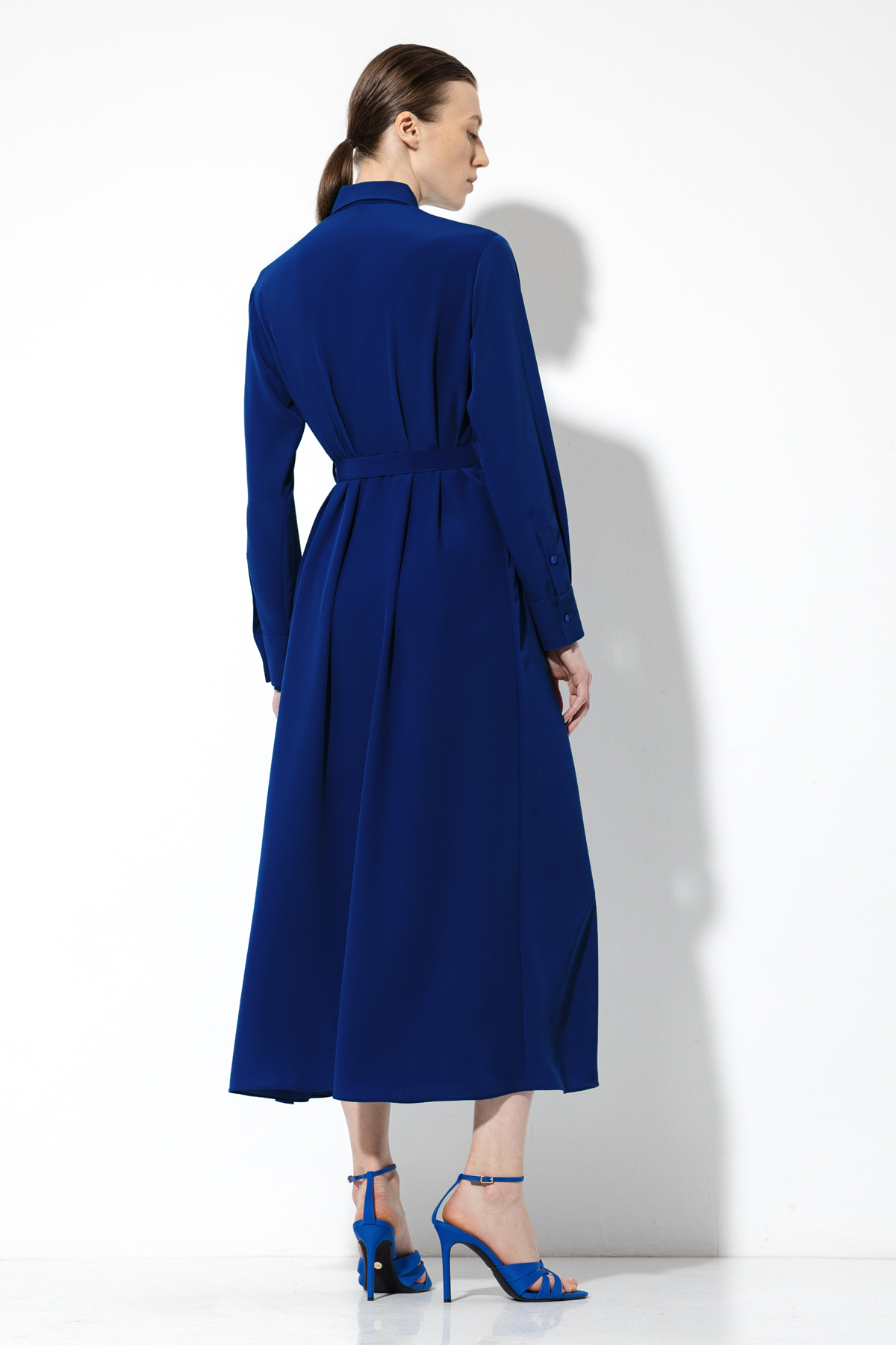 Платье с поясом-стропой VASSA&Co, пол женский, цвет синий