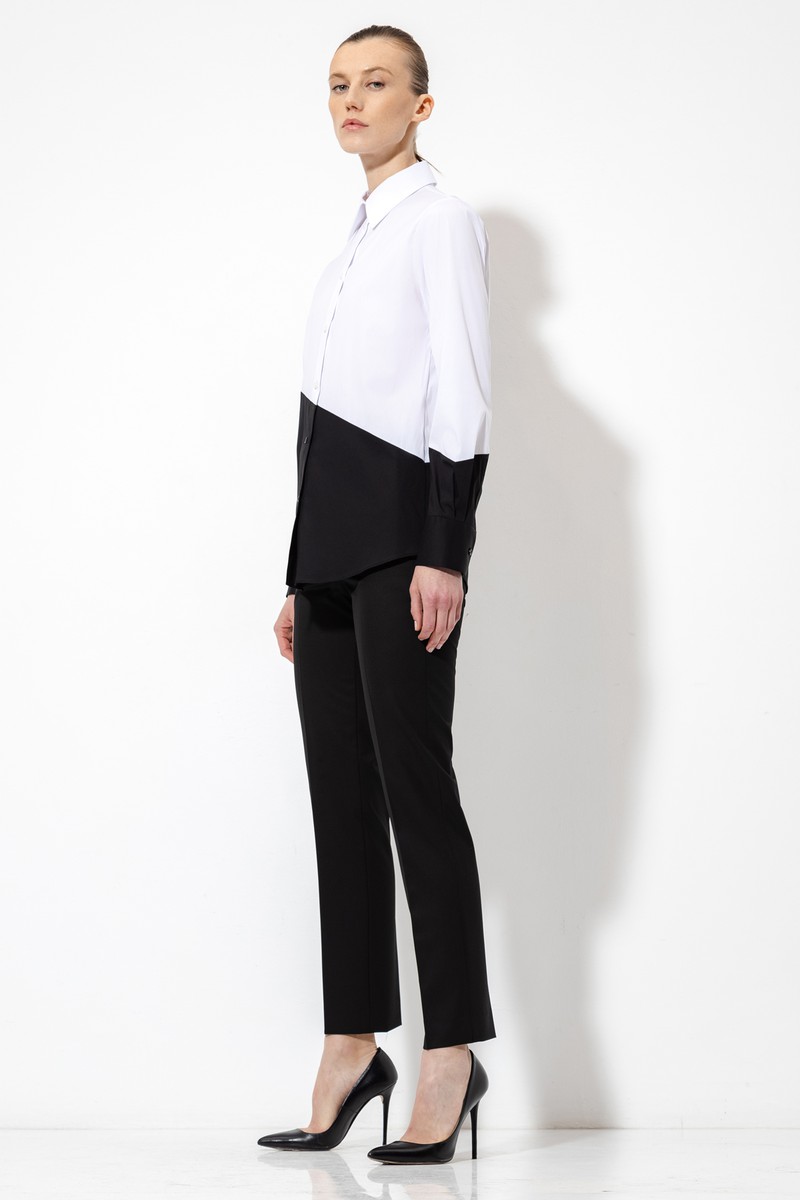 Двухцветная блузка VASSA&Co, пол женский, цвет белый, фото №2