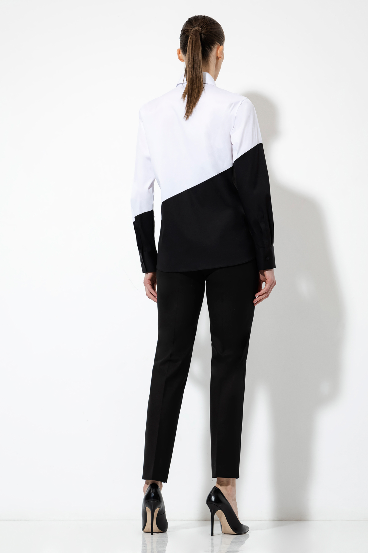 Двухцветная блузка VASSA&Co, пол женский, цвет белый