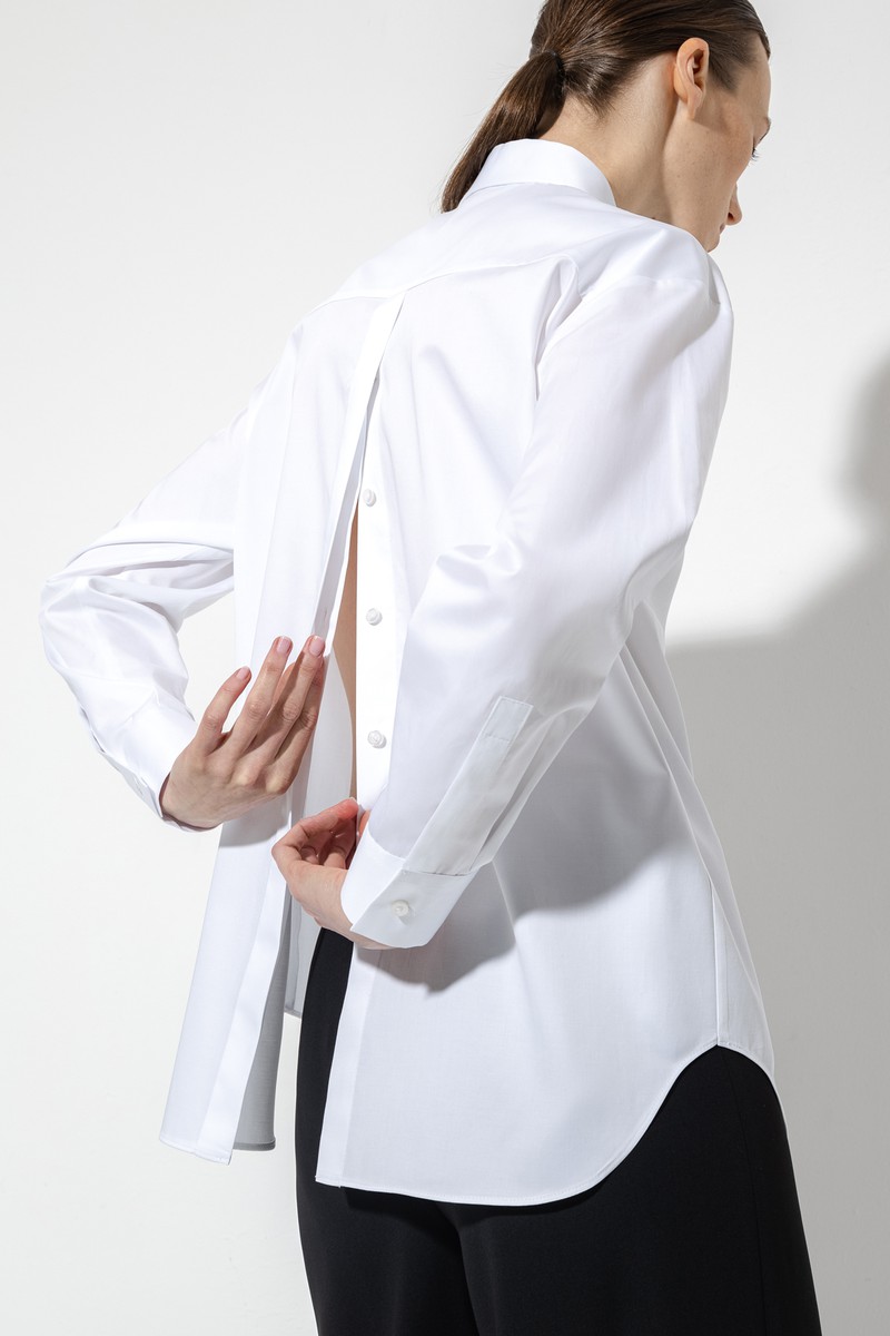 Дизайнерская рубашка VASSA&Co, пол женский, цвет белый, фото №3