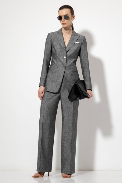 Брюки со стрелками VASSA&Co, пол женский, цвет серый, фото №2