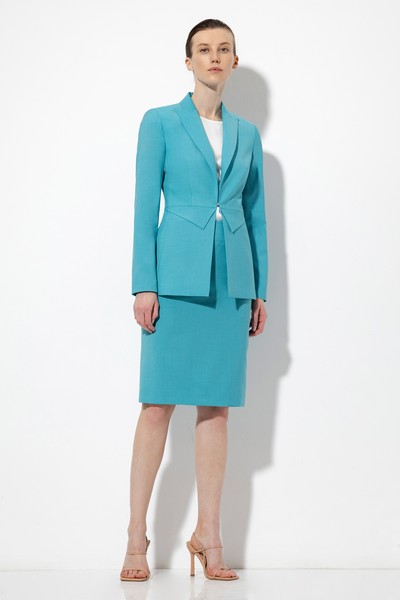 Приталенный жакет VASSA&Co, пол женский, цвет голубой, фото №2