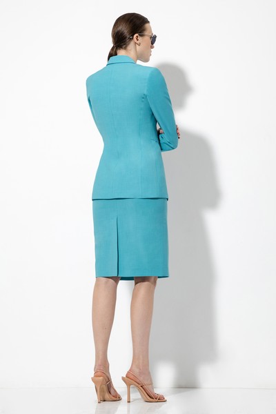 Приталенный жакет VASSA&Co, пол женский, цвет голубой, фото №5