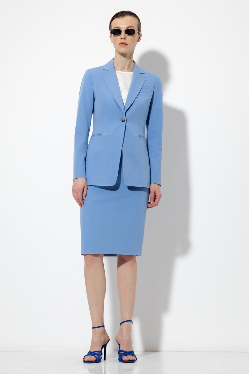 Приталенный жакет VASSA&Co, пол женский, цвет синий, фото №2