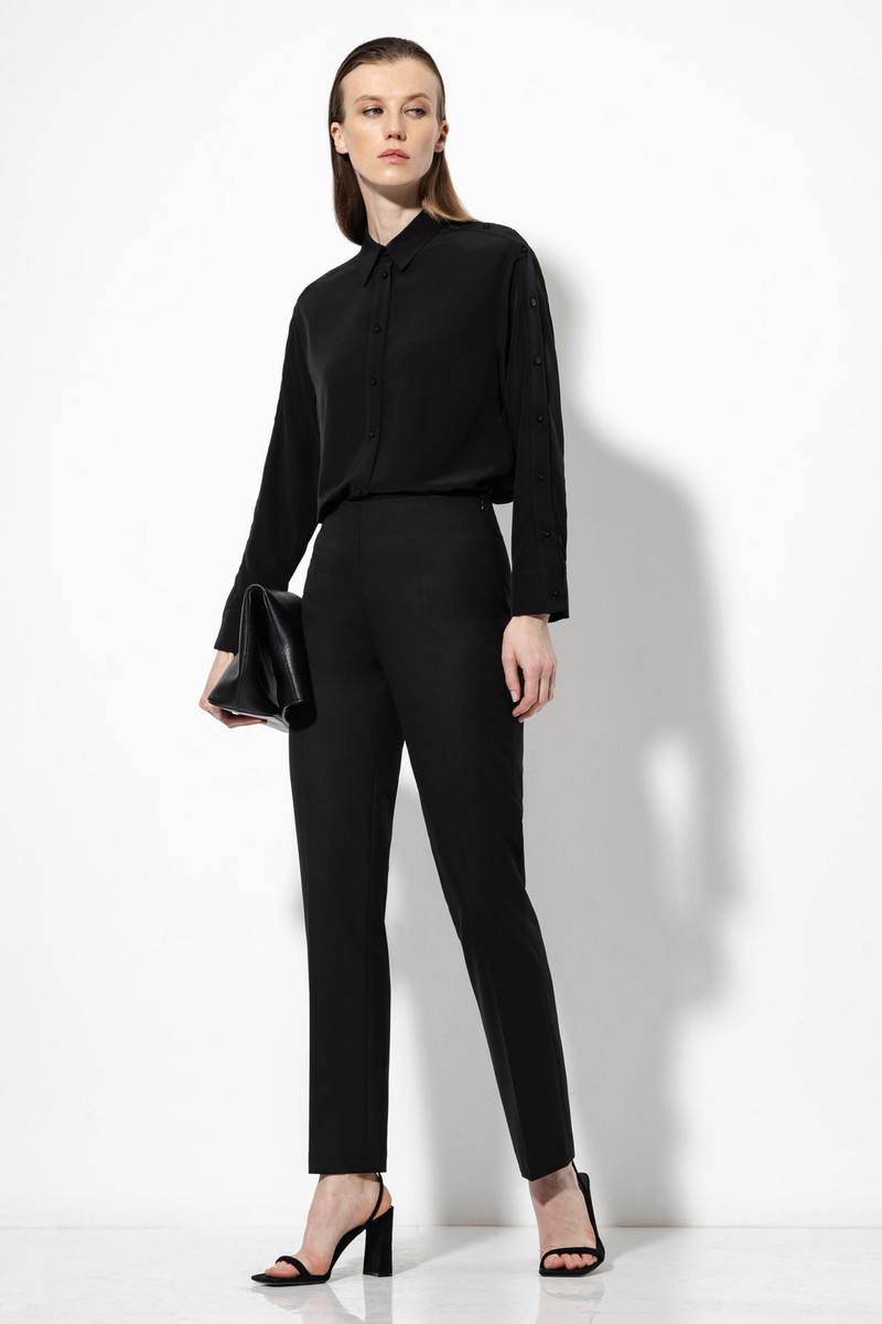 Брюки со съемной деталью VASSA&Co, пол женский, цвет черный, фото №3